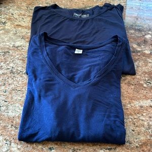 Two Medium Navy Blue Tops